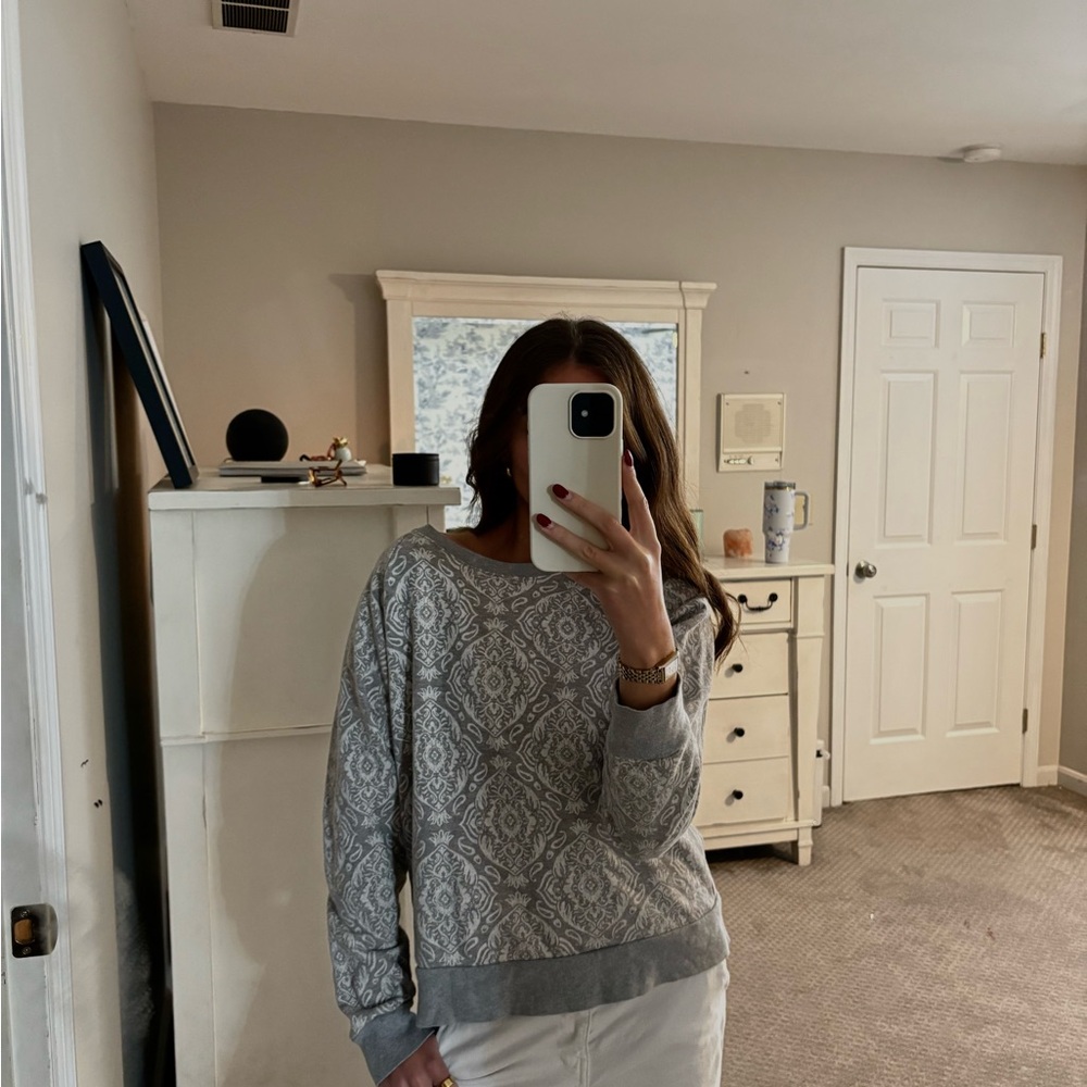 J. Crew Gray Patterned Women's Sweater - image 1